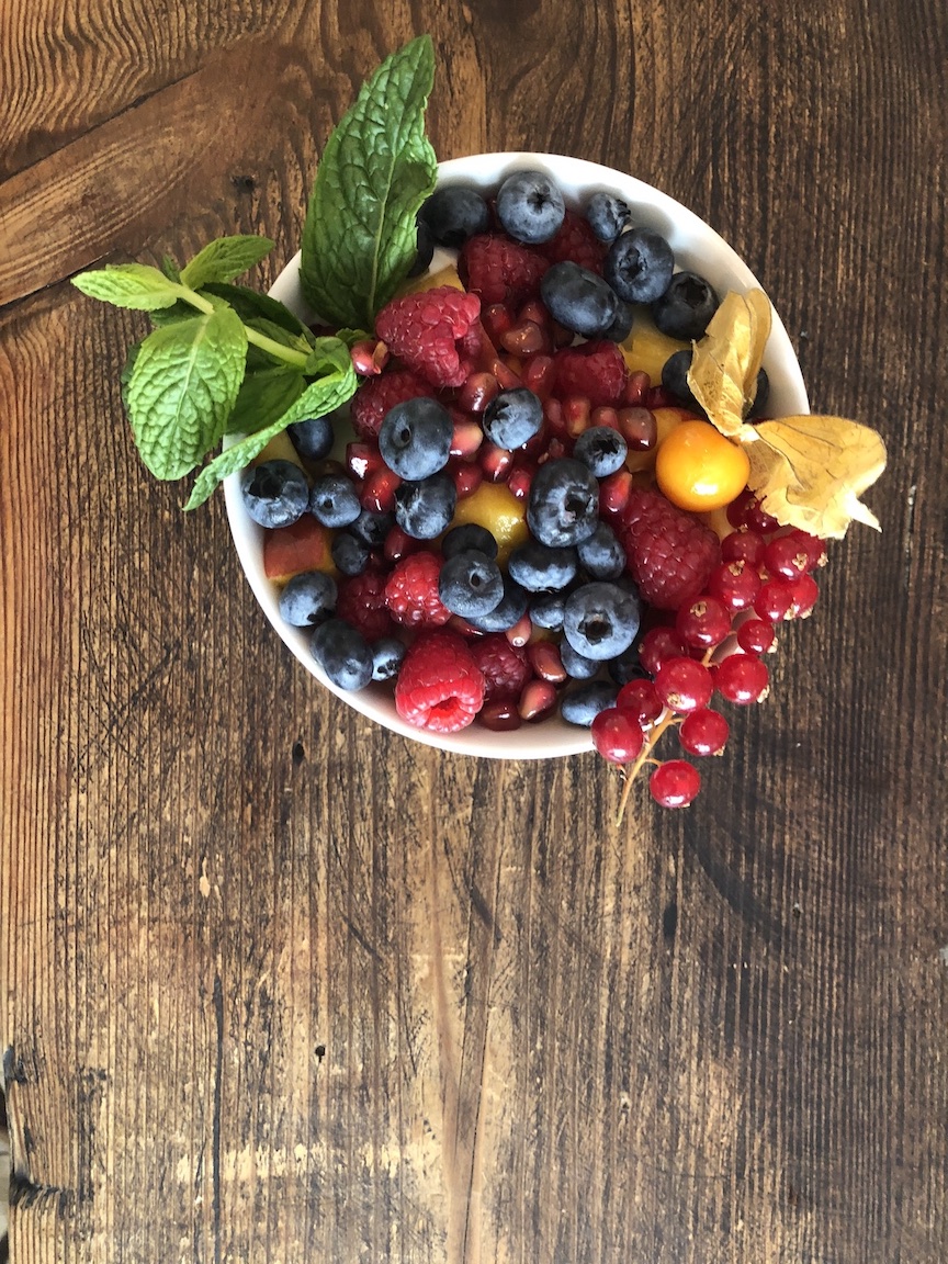 Cafe Blaumond bowl of fresh seasonal fruit kb